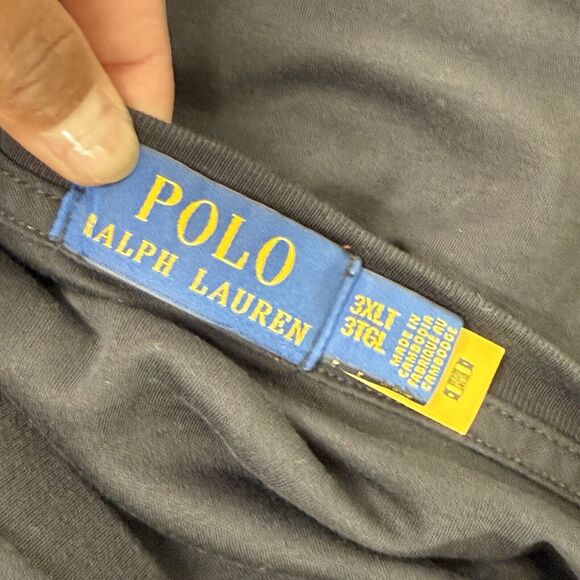 Polo Ralph Lauren Long Sleeve T-Shirt Mens 3XLT Soft Cotton Flesh Pony Black - Picture 6 of 10